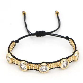 Go2boho Fashion Black YellowBeaded Bracelet nőknek
