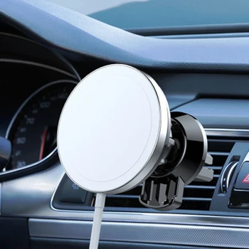 Mágneses autós telefontartó állvány MagSafing töltőhöz Fém szellőzőnyílás tartó autóban GPS tartó Mobiltelefon tartozék