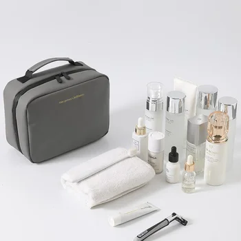 Light luxus többrétegű száraz és nedves elválasztású piperetáska Sminktáska Összecsukható utazótáska Kozmetikai tároló táska