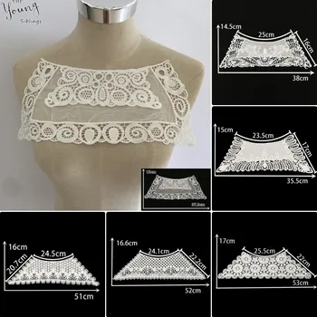 fehér Aprított tej Géz kivájt hímzés varrott csipke 1-10 db dekoratív ruházat gallér kiegészítők nagykereskedelme
