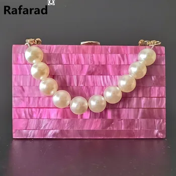 Forró lila rózsaszín csíkos kézzel készített akril doboz kuplungok gyári eladó Nagykereskedelmi női váll hírnök hölgy lány pénztárca táskák