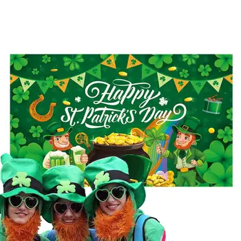 Shamrock Banner Lucky Szent Patrik napi dekorációk háttere Ír tavaszi parti háttér Fotó fülke Kellékek és dekorációk Zöld
