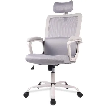 Irodai asztali számítógépes szék,ergonomikus, kényelmes, forgatható, gördülő játék Home hálós magas háttámlájú székek kerekekkel, deréktámasz