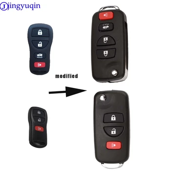 jingyuqin Refit fliping remote key shell tok Nissan autóhoz távirányító kulcshéj távirányító kulcs kulcs fedél fedél 3 4 gomb új