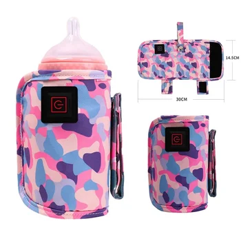 Cumisüveg-melegítő USB tejvízmelegítő szigetelt táska Baba szoptatós palack fedél melegítő melegítő táska Csecsemő cumisüveg táskák