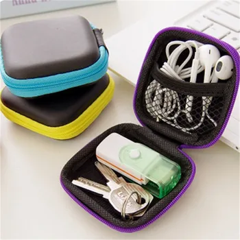 Eva Mini hordozható fülhallgató táska érme pénztárca fejhallgató USB kábel tok tároló doboz pénztárca hordtáska Fülhallgató tartozék