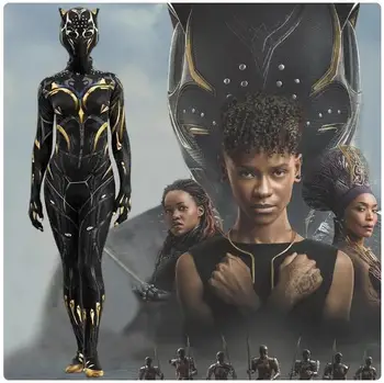 Fekete Párduc Wakanda Forever Marvel szuperhős Fekete Párduc Shuri cosplay jelmez jumpsuit body, női Halloween jelmez