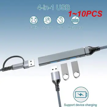 1 ~ 10PCS vékony USB C HUB 3.0 Tipe C 3.1 4Port adapter Multi Splitter OTG Untuk Macbook 13 15 Air
