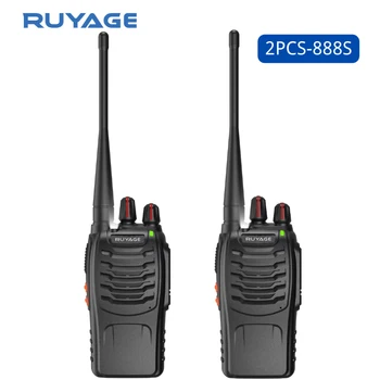 Ruyage 888s 2db Walkie Talkie UHF 400-470MHz nagy hatótávolságú kétirányú rádiók 16 csatornás asztali töltés headsettel