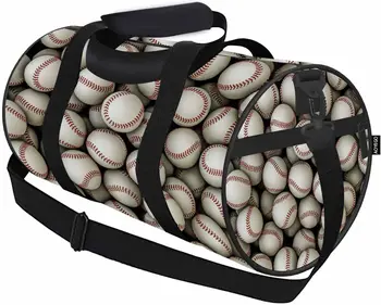 Baseballok Travel Duffel táska 3D Több száz softball könnyű sporttáskát tornazsák Unisex váll hétvégi éjszakai táska
