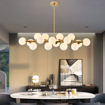 Modern varázsbabüveg függőlámpa Nordic Dining Room konyhai lámpák G4 arany üveg függő lámpák Avize Lustre világítás