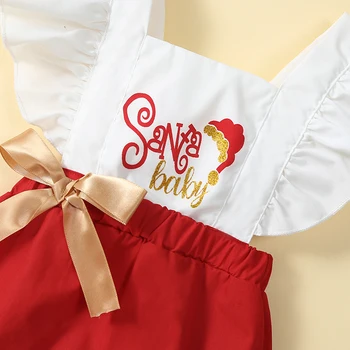 Baby Girls Christmas Romper repülő ujjú levélnyomtatású patchwork játékruha fejpántos fotózási ruhákkal