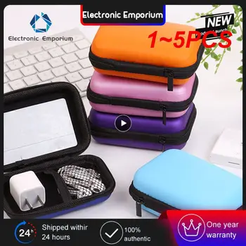 1 ~ 5PCS Mini hordozható fülhallgató táska érme pénztárca fejhallgató USB kábel tok tároló doboz Pénztárca hordtáska Fülhallgató tartozékok
