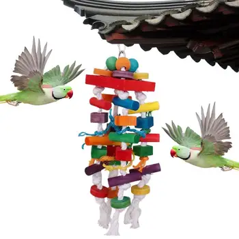 Madárrágó játék Faharapás ketrec Madár papagáj játékok Fa papagáj ketrec harapás játékok Madárketrec kiegészítők közepes konureshez